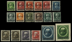 Freimarken 1920, gestempelte Serie (18 Werte) inkl. allen Farben ...